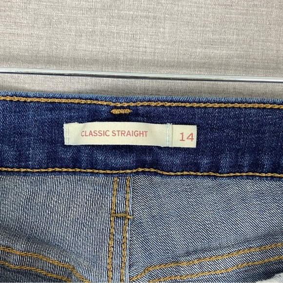 Levi's Classic Straight Blue Jeans Sz 14 - Picture 6 of 13